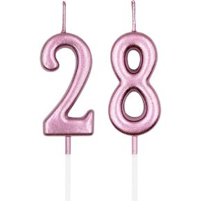 28th & 82nd Birthday Candles, Gold Number 28 82 Candle for Cake, Happy Birthday Cake Topper Decoration for Birthday Anniversary Celebration Party Supplies