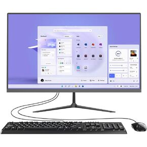 23.8" All-in-One Desktop Computer, AMD Ryzen5-3500U Quad Core Chipset Up to 3.7GHz, 8GB RAM 512GB SSD, Wifi BT Full HD IPS Display, USB3.0 Built-in Speaker Keyboard Mouse for Gaming Office Study Black