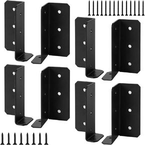 8 Pairs Split Mount Joist Hanger, 14 Gauge Joist Hangers Connectors for Wood Carbon Steel Mount Joist Brackets for 2"x4",2"x6", 4"x4" Beam