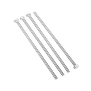 Yinpecly M6-1 x 120mm Hex Bolt Hex Flat Head Cap Bolts Screws for High-pressure Flow Pump Impellers Silver 4PCS