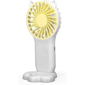 Portable Mini Fan Powerful Rechargeable Handheld Fan, 3 Speeds Personal Small Hand Fan for Travel for Girls Women USB Cute Design