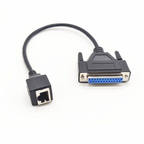 0.98 ft RJ45 to DB25 Female Network Cable, DB25 Female to RJ45 Female Connection Cable 8P8C to DB25 Debugging Cable Network Switch Industrial Control Cable for Switch, Routers, Computers (0.3Meter)