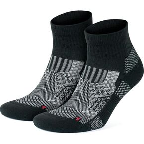 GoWith 2 Pairs Unisex Running Socks, Anti-Blister Cushioned Athletic Performance Socks, Padded Seamless Ankle Socks