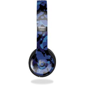 Headphone Skin Compatible with Beats Solo 4 - Blue Modern Camo - Premium 3M Vinyl Protective Wrap Decal Cover - Easy to Apply | Crafted in The USA by MightySkins