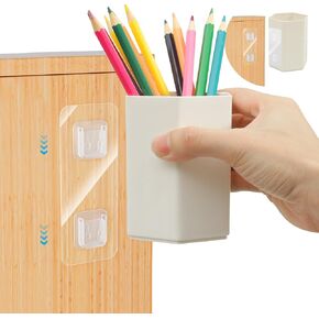 Clear Hooks Self Adhesive AB Wall Sticker Hooks, Hang Items on Wall of Basket, Office, Remote Controls, Cable Adapter Adhesive Screw Hook Transparent Double-Sided Adhesive Wall Hooks, No Screw 20PCS