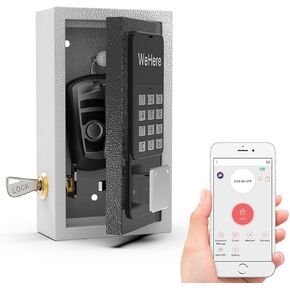 Key Lock Box with Code, One-Time Password/Wi-Fi Remote/Fixed Code/APP Bluetooth/Key Unlock,Smart LockBox Wall Mount, Key Security Storage for House Outside, Realtors, Airbnb, Apartment, Store