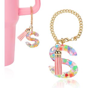 Letter Charm Accessories for Stanley Cup, Water Bottle Chain with Letter, Charm Compatible with 40oz Stanley Cup