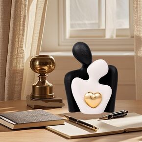 Home Decor for Couples, Mini Couple Ceramic Statue Tv Stand Decor, Couple Bedroom Decor Love Statue Couple Knick Knacks Unique Decoration- Couple Gifts for Her Romantic Gifts(White, 4.72in)