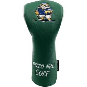 Golf Club Classic Green Fat Tiger Driver, Fairway Wood and Hybrid Head Cover Soft Pebble PU Leather Headcover