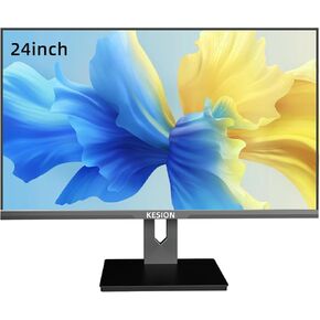 24 inch IPS Monitor, FHD1080P 75HZ, HDMI, Display Port and VGA Input, 97% sRGB Color gamut Coverage, Office and Home Computer Screen（Black）
