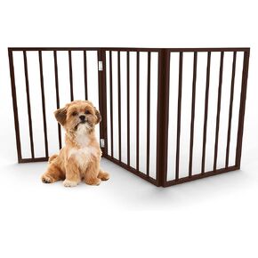 Pet Gate Collection – Dog Gate for Doorways, Stairs or House – Freestanding, Folding, Accordion Style, Wooden Indoor Dog Fence by Petmaker