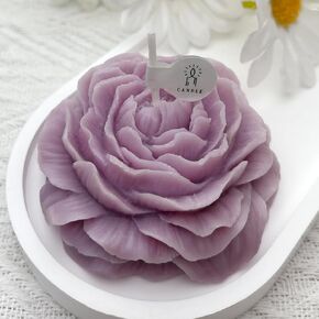 Peony Candles Gifts for Women, Soy Wax Aromatherapy Candle, Room Decor Cute Flower Shaped Scented Candles, Aesthetic Decorative (Peach Oolong Tea, 3 Inch)