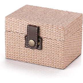 Hipiwe Square Jewelry Box Treasure Chest Storage Wooden Decorative Trinket Jewelry Box with Clasp Memento Case Box Keepsake Jewelry Organizer Box Gift for Women Men,Medium in Kuwait