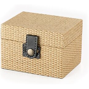 Hipiwe Square Jewelry Box Treasure Chest Storage Wooden Decorative Trinket Jewelry Box with Clasp Memento Case Box Keepsake Jewelry Organizer Box Gift for Women Men,Medium
