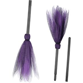Didiseaon Witch Broom Witch Costume Broom Halloween Broomstick Decorations Broom Models Witches Broomstick Witch Cosplay Broom Ghost Costume Halloween Hanging Prop Wizard Broomstick Plastic