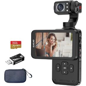 ORDRO 5K Video Camera M5 Camcorder WiFi IR Night Vision Handheld Camera, 4K 48M Camera with 3.5" Screen, 3-Axis Stabilisation, 180° Rotating Lens Vlogging Camera with 64G SD Card