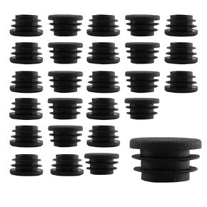 30Pcs 16mm(5/8Inch) Round Plastic Plug, Round Pipe Tubing End Cap, Black Furniture Finishing Sliders, Plastic Glide Protection for Round Metal Tube and Furniture