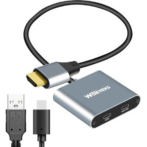 HDMI to USB-C Female Cable Adapter 4K 60Hz HDR with USB C Powered,Uni-Directional HDMI Input to Type C Display Converter,Compatible with XR/AR Glasses、PS5、PS4、Switch、Steam Deck Dock、Xbox、Laptop、PC