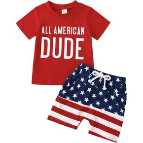 Summer Baby Boy Clothes Shorts Set Short Sleeve Beach Bum T-Shirt Tops Solid Drawstring Shorts 2Pcs Casual Outfit