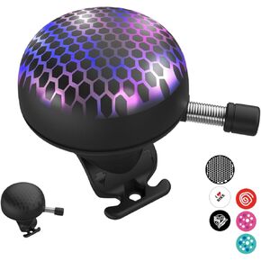 Electric Bike Ring Bell - Loud Bicycle Horn for Adult Bikes 5 Sounds 100dB Volume! - Classic Bicycle Bells for Road Bike- Rechargeable & Water Resistant, Light Up Bike Bell for Kids & Adults