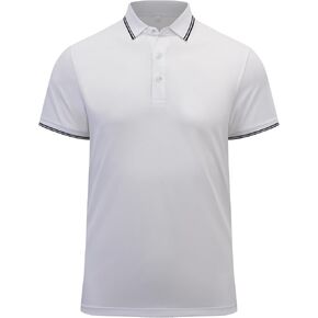 Men's Casual Polo Shirts Short Sleeve Knit Slim Fit Solid Color Shirt Top in Saudi Arabia