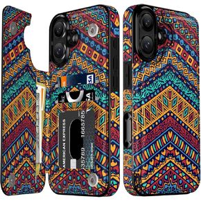 محفظة LETO لهاتف iPhone 16 Pro Max - غطاء جلدي قابل للطي - تصميمات عصرية - فتحات للبطاقات، مسند - حافظة هاتف واقية للنساء والفتيات - 6.9 بوصة - أسود in Kuwait