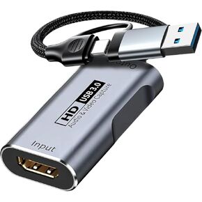 Video Capture Card,4K HDMI to USB 3.0 Capture Card,HDMI to USB-A/C 1080P 60FPS, Game Video Capture Card for Live Streaming/Gaming/Meeting, for Windows/Mac OS System, Switch PS4/5 Xbox OBS Zoom