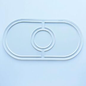 Oval 3-pocket Serving Tray Router Template, Acrylic Template, Woodworking Router Guide