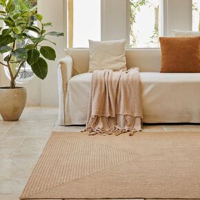Hand Woven Braided Rustic Jute Rug, 2x3 Feet, Entry Area Rugs for Kitchen, Living Room Farmhouse Indoor Outdoor Entryway Rug, 24x36 Inches Natural Samll Rug