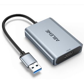 محول USB إلى HDMI للشاشة من ABLEWE، محول رسومات فيديو صوتية 1080P USB HDMI 3.0 و2.0 لأجهزة الكمبيوتر المحمول Mac وتلفزيون سطح المكتب، كابل USB HDMI لشاشات متعددة PC Windows 10/8.1/8/7 in Kuwait