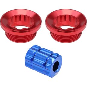 SING F LTD 2PCS Bicycle Crank Adjusting Caps with Tool Compatible Wtih Shimano Deore/XT/SLX/XTR105/UT/DA M20 Crankset Cover Screws Nuts Crankcover Bolt