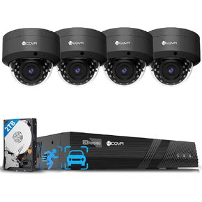 4K Security Camera System, 8X 8MP IK10 Vandal-Proof IP67 Dome PoE IP Camera with Audio, 8CH NVR 2TB HDD, AI Human Vehicle Detection & IR Night Vision, 24/7 Home Outdoor Recording, LY54AB8M0808