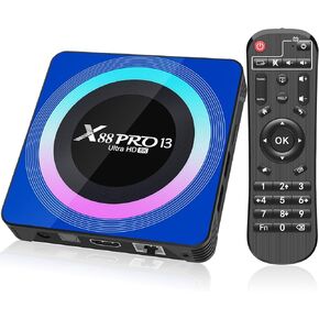 Android 13.0 TV Box, X88 PRO 13 Android Box with 4GB RAM 32GB ROM RK3528 Quad-Core Support WiFi6 2.4Ghz/5.0Ghz 8K HD BT 5.0 H.265 Decoding Smart TV Box