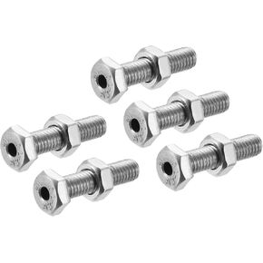 MECCANIXITY M6x30mm Hollow Screw Bolts External Hexagon Fasteners with Nuts, 304 Stainless Steel Pack of 5