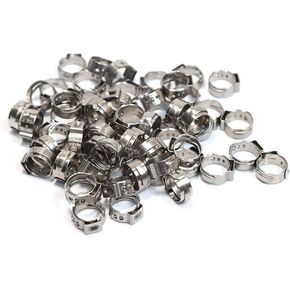 50pcs PEX Cinch Clamp 304 Stainless Steel 5/8" Cinch Crimp Ring Pinch Clamp for PEX Tubing Pipe Fitting Connections (50pcs 5/8 inch)