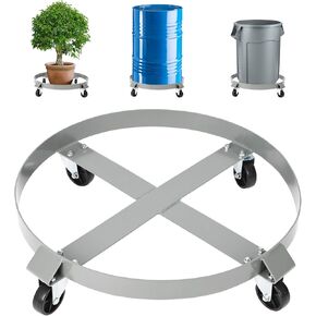 55 Gallon Drum Dolly - 4 Wheels, 1000lbs Load Capacity, 67cm Outer Ring, 3" Universal Casters, 2 Braked Rollers in Kuwait