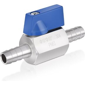 304 Stainless Steel Ball Valve,Hose ID Barb,Water Shut Off Valve,Various Sizes of Ball Valves,Valve Flow Regulation in Industrial Applications,Ball Valve for Water,Gas,and Oil (5/8"Ball Valve)