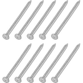 uxcell 500Pcs Small Hardware Nails, 1 x 8mm Carbon Steel Round Head Nail Common Finishing Nail for Household Woodworking Picture Hanging DIY Projects, Silver