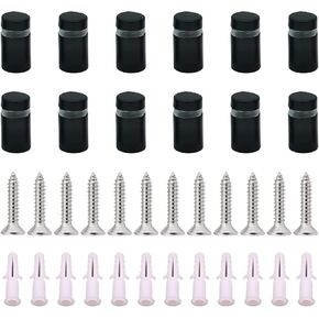 Standoff Screws, 12Pcs Wall Sign Standoff Screws Advertising Nail Glass Standoff Mounts Advertisement Fixings Bolts for Glass Posters, Picture Frames (19 x 25mm,Gold)