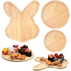 Bencailor 3 Pcs Wooden Ghost Star Flower Trays Halloween Wood Serving Plates Decorative Trays for Food Appetizer Dessert Snack Sushi for Home(Ghost)