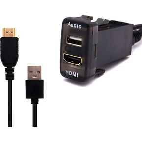 MOTONG Toyota Vigo Car USB Audio Port with HDMI Socket, Compatible with iPhone 14/13/12/11/8/7/6 and More