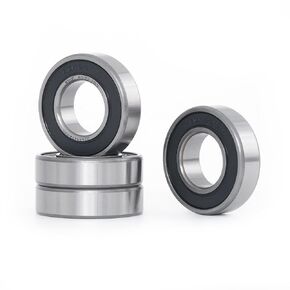 XIKE 4 Pcs 62/32-2RS Bearings 32x65x17mm, Double Rubber Seals and Pre-Lubricated, Deep Groove Ball Bearing.
