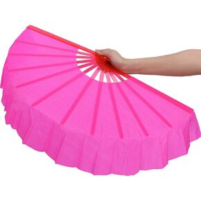 ZooBoo 1pair 12 Bones Plastic Dance Hand Held Fan Taichi Kungfu Fan Dancing Fans Martial Arts Sports Folding Hand Fan 4 Colors