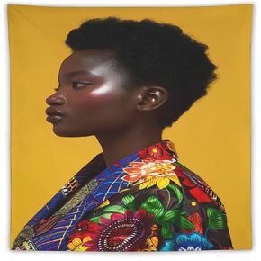 CJSLIFEART African American Black Woman Tapestry,Wall Hanging Bohemian African Gril Aesthetic Backdrop,Wall Art for Party Decor Home Bedroom Living Room College Dorm 40x60 inch