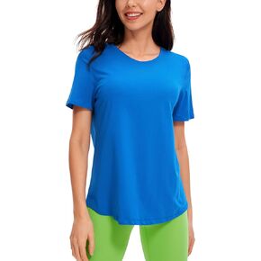 CRZ YOGA Women's Pima Cotton Short Sleeve T-Shirt Athletic Tee Top