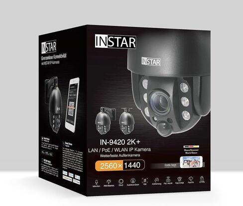 INSTAR IN-9420 2K+ Black - LAN/PoE/WLAN Surveillance Camera with AI - IP Camera - PIR - controllable PTZ - for Indoor and Outdoor use - Audio - HomeKit - MQTT in Saudi Arabia
