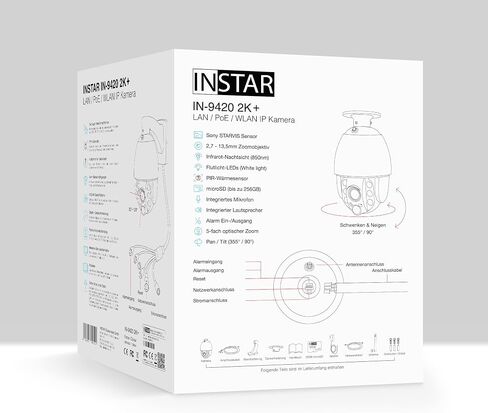 INSTAR IN-9420 2K+ Black - LAN/PoE/WLAN Surveillance Camera with AI - IP Camera - PIR - controllable PTZ - for Indoor and Outdoor use - Audio - HomeKit - MQTT in Saudi Arabia