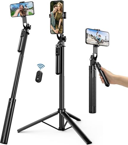 69" Phone Tripod, Tripod for iPhone & Portable Selfie Stick Tripod with Remote, Phone Tripod Stand for Video Recording, Travel Tripod for Cell Phone Tripod Compatible with iOS and Android in Saudi Arabia