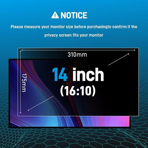 15.6″ Laptop Privacy Screen 16:9 Universal Monitor Filter for Laptop Removable Anti Glare Protector Blue Light Protection Shield for Lenovo HP Dell Acer Asus Thinkpad Envy Xps in Saudi Arabia