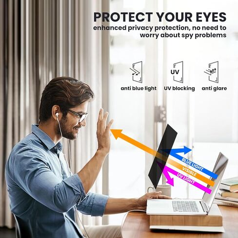 HD Laptop Privacy Screen 10.1 inch, Upgraded Laptop Privacy Screen for 16:9 Widescreen Removable Anti Glare Laptop Screen Cover and Blue Light UV-Blocking Screen Privacy Filter in Saudi Arabia
